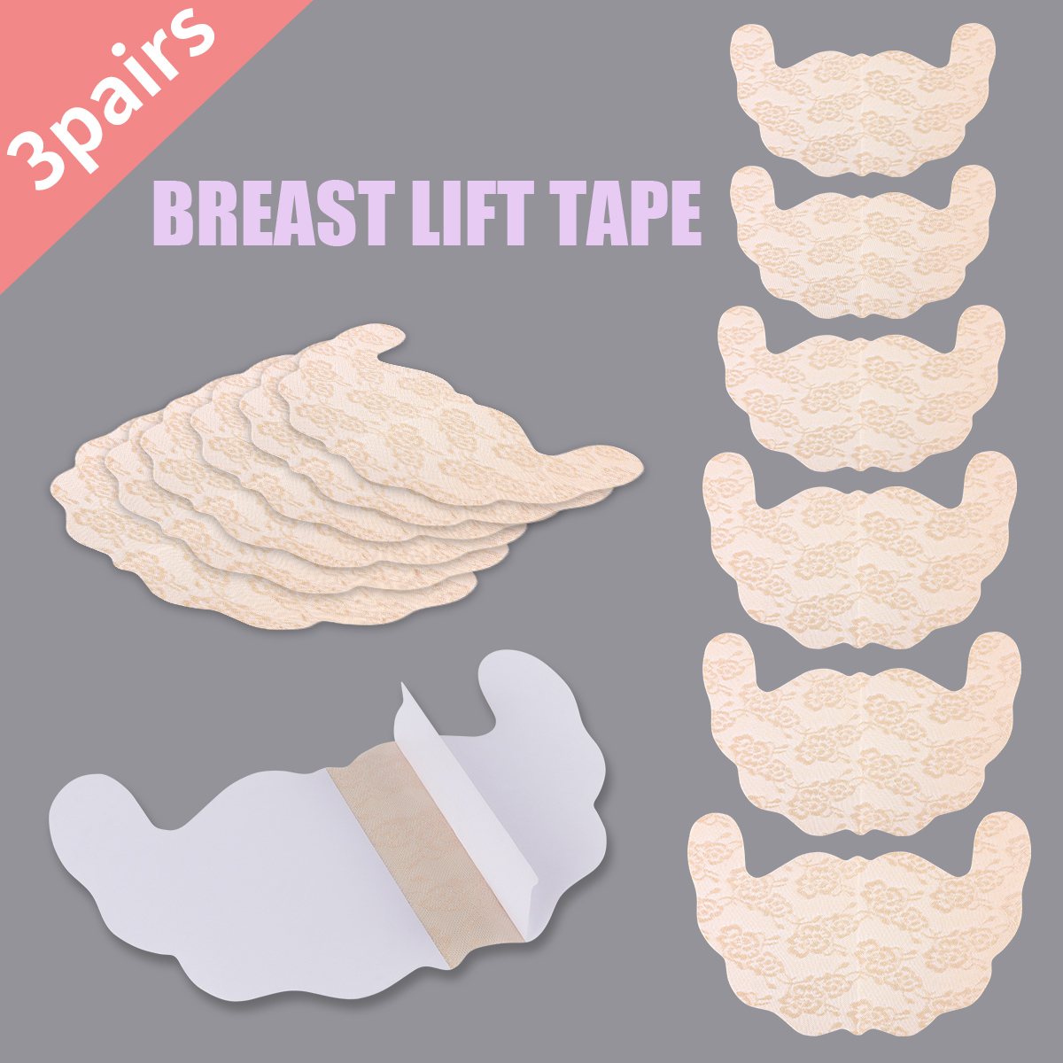 Strapless Bra Adhesive - 6-Piece Set of Invisible Bra Tape,